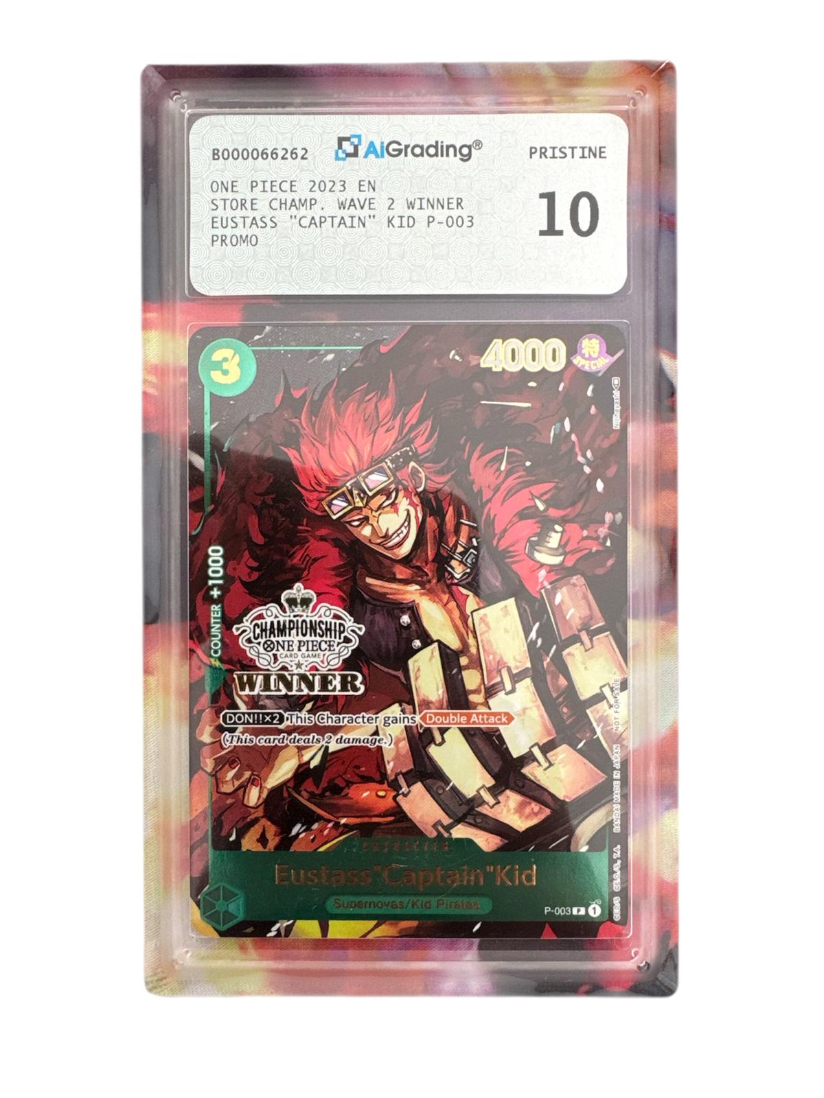 One Piece Card Game ENG - Eustass ''Captain'' Kid P-003 - Store Tournament Winner - AiGrading 10